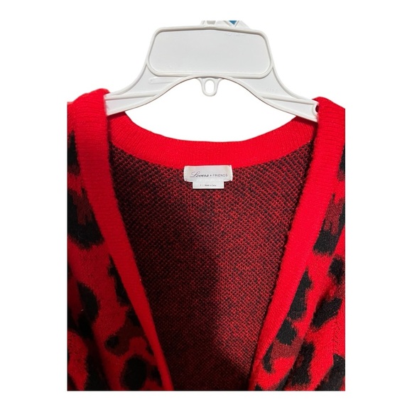 Lovers and Friends Wild Duster Cardigan in Red Leopard - Picture 3 of 4